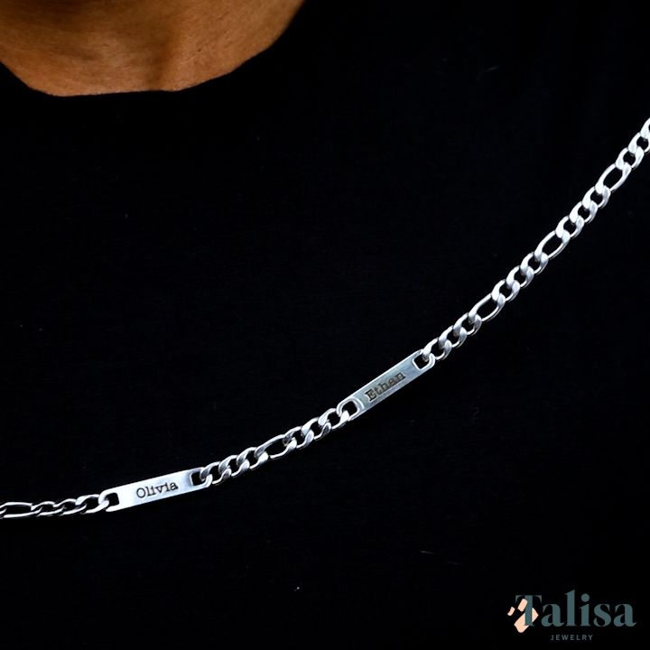 Curb Chain Men Name Necklace Stainless Steel