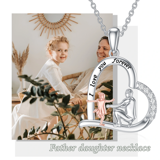 925 Sterling Silver Cubic Zirconia Daughter Necklace