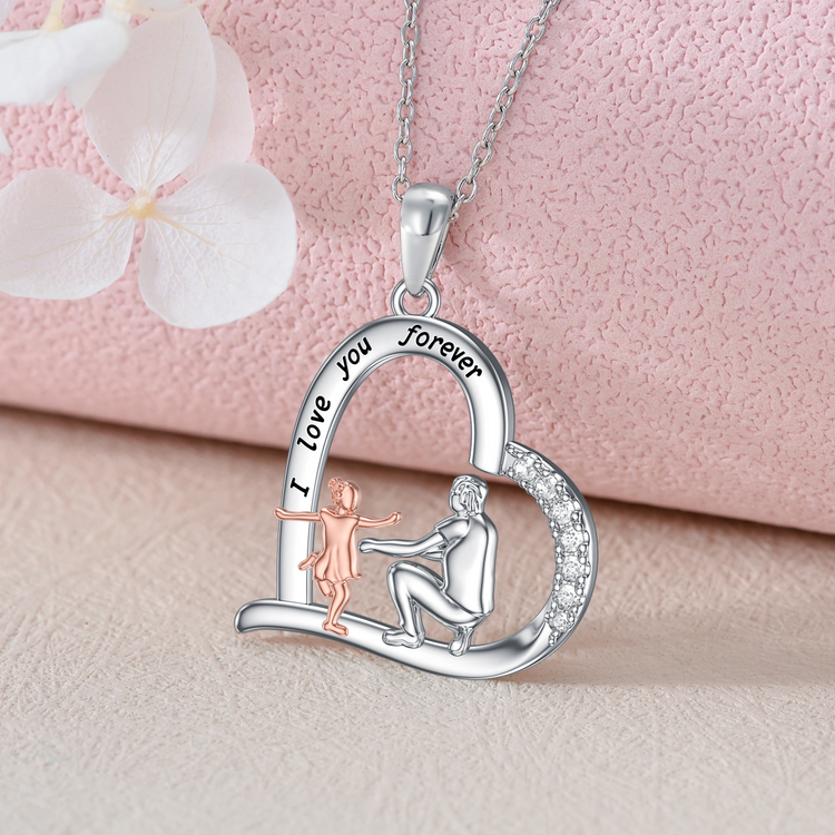 925 Sterling Silver Cubic Zirconia Daughter Necklace