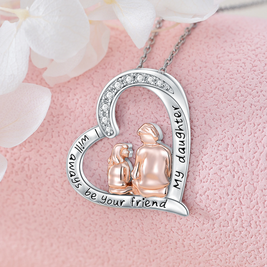 925 Sterling Silver Father Daughter Necklace, To My Daughter Necklace From Dad