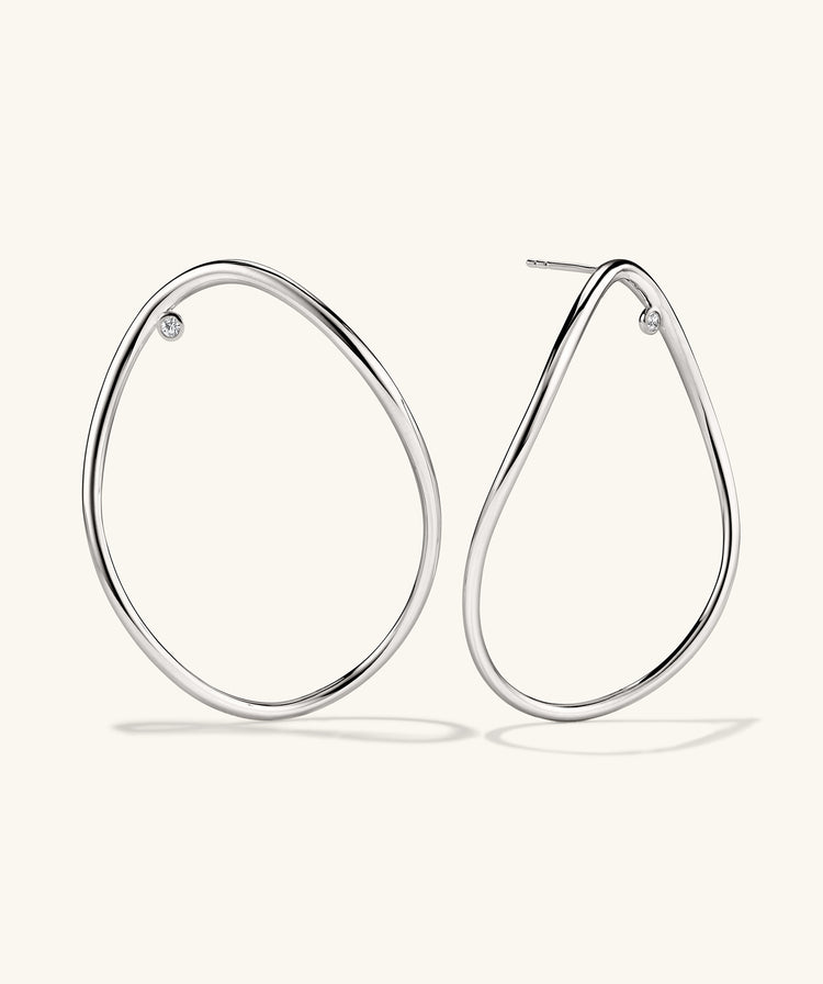 925  Sterling Silver Figure Oversized Hoops