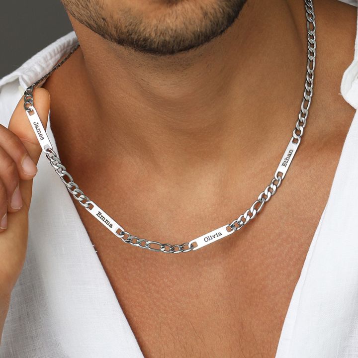 Curb Chain Men Name Necklace Stainless Steel