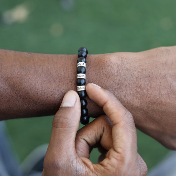 Serene Black Onyx Men Name Bracelet