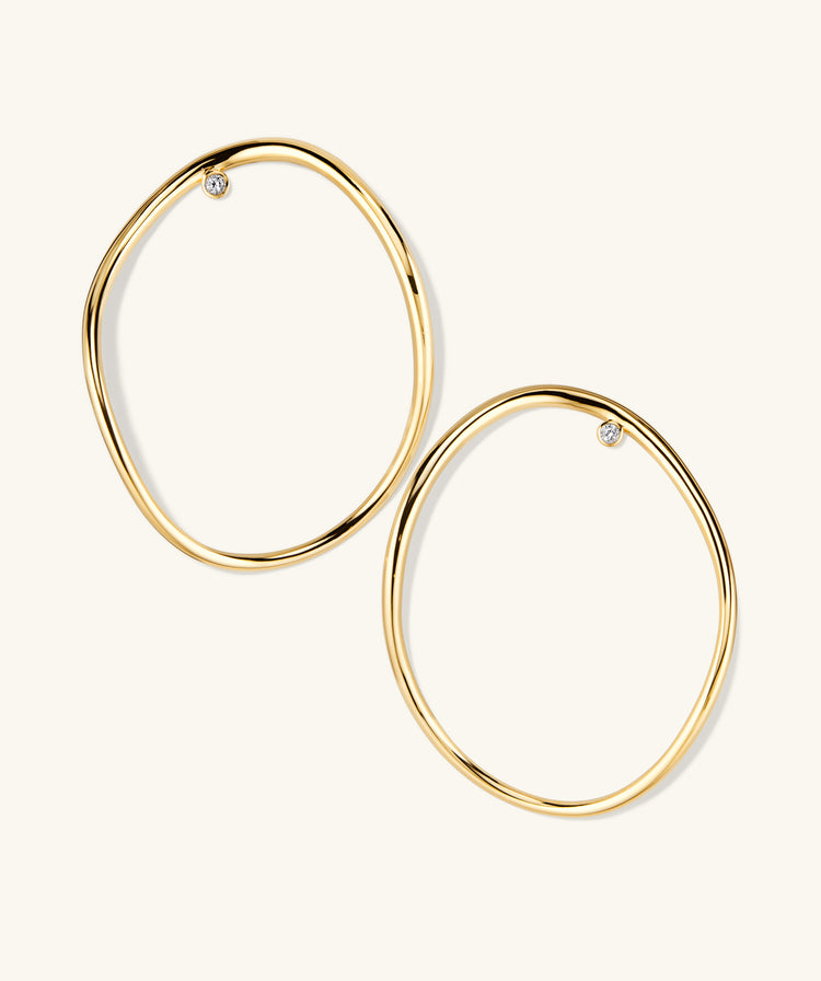 925  Sterling Silver Figure Oversized Hoops