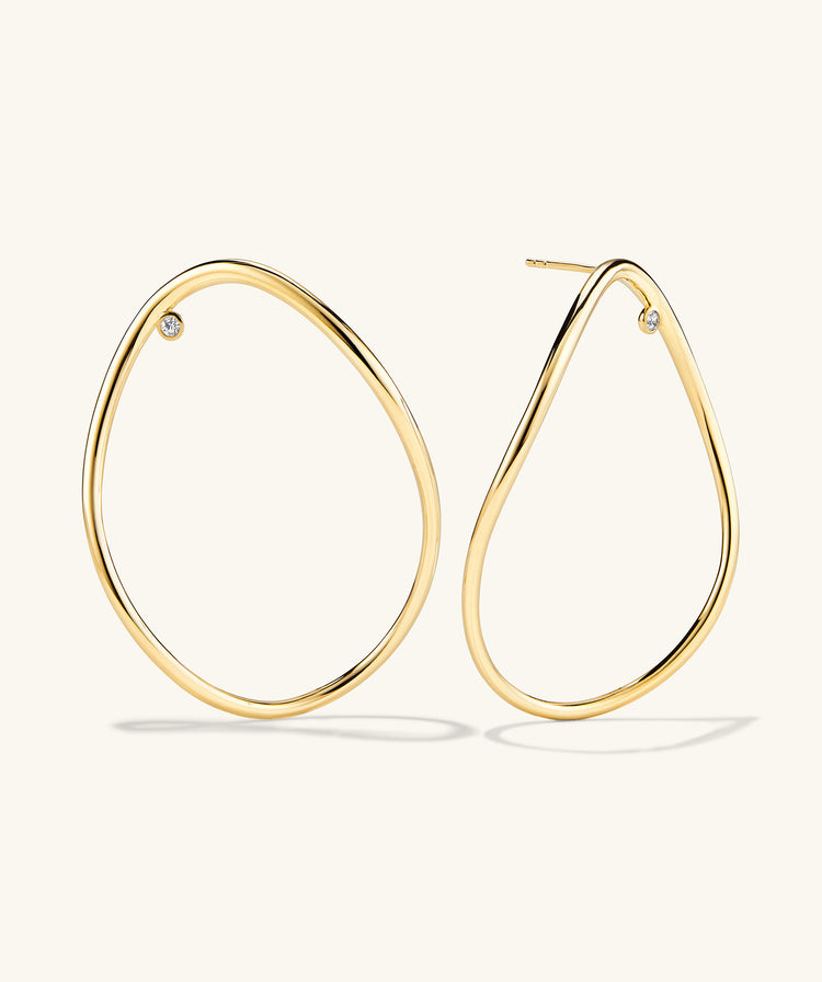 925  Sterling Silver Figure Oversized Hoops