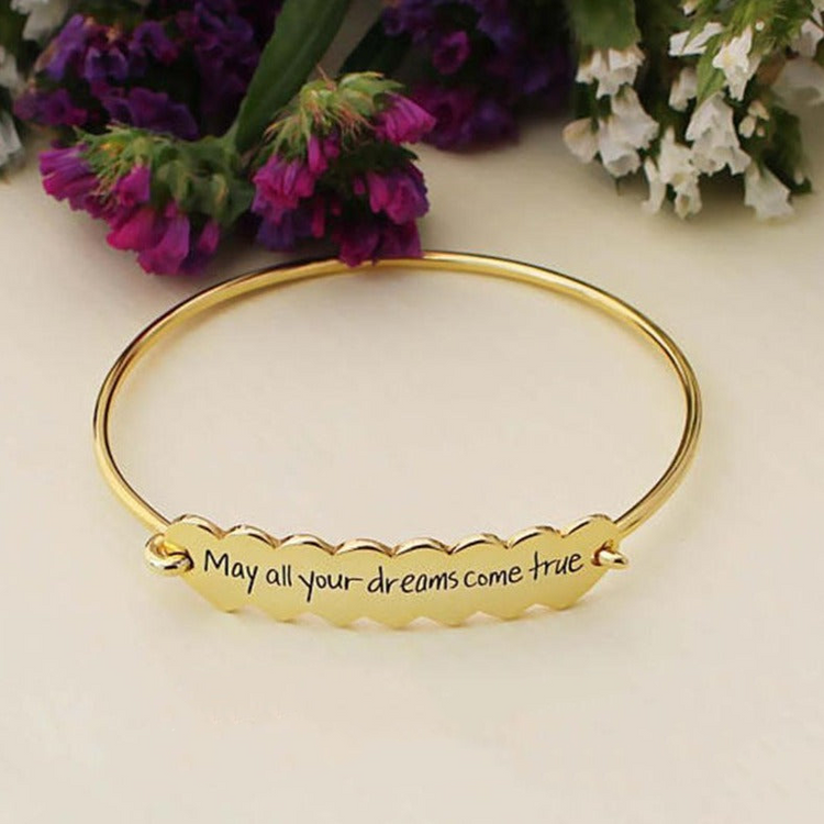 925 Sterling Silver Personalized Signature Engraved Eternity Heart Bangle