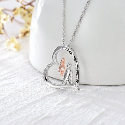 925 Sterling Silver Daughter Gift from Dad Daughter Heart Pendant Necklace