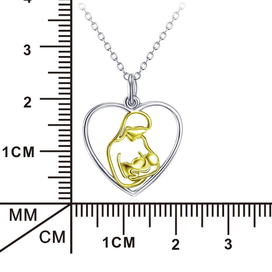 925 Sterling Silver Women Heart Pendant Necklace Gift For Mom - onlyone