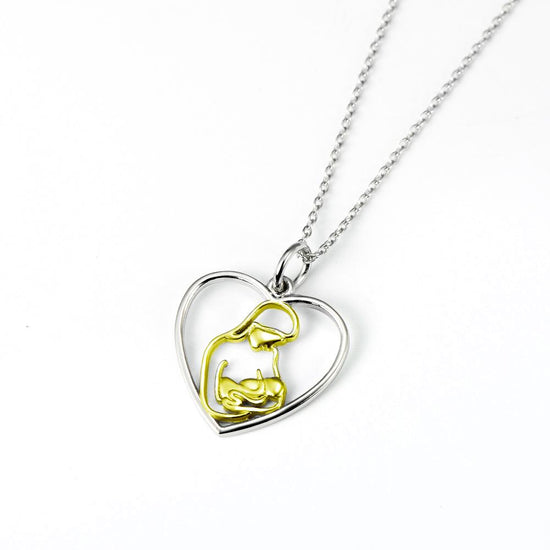 925 Sterling Silver Women Heart Pendant Necklace Gift For Mom - onlyone