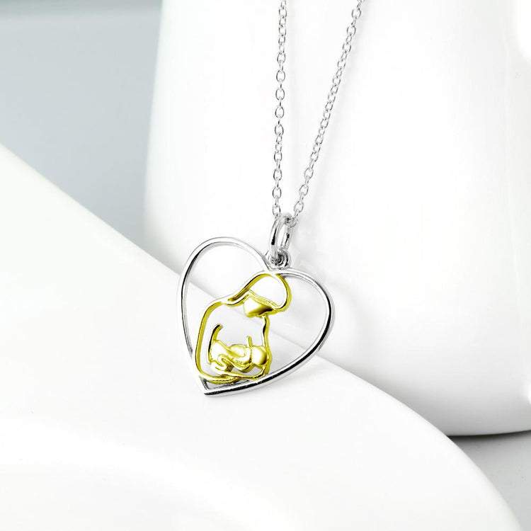 925 Sterling Silver Women Heart Pendant Necklace Gift For Mom - onlyone