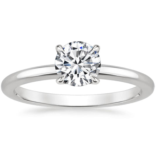 925 Sterling Silver Solitaire Ring 1/2 Carat Moissanite Ring Engagement Ring - onlyone