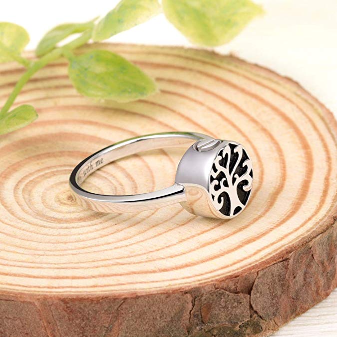 925 Sterling Silver Tree of Life Urn Ring For Ashes Cremation Jewelry for Ashes - onlyone