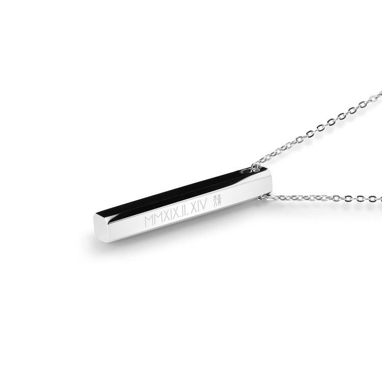 925 Sterling Silver Vertical Prisms Bar Necklace - onlyone