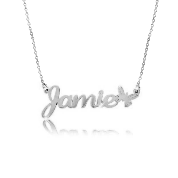 925 Sterling Silver Custom Jamie Name Necklace Nameplate Necklace