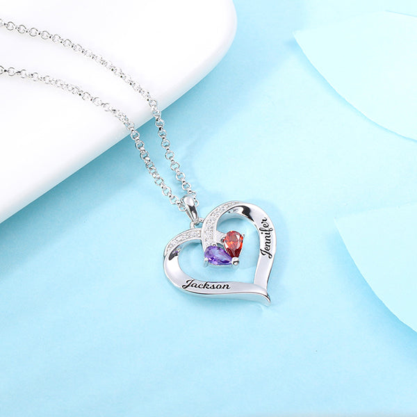 Forever Together Customizable birthstone and name Necklace - onlyone