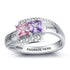 925 Sterling Silver Personalized Mothers Ring With 2 Simulated Birthstones, Couples Promise Rings - onlyone