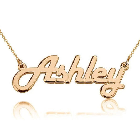 925 argent sterling personnalisé Ashley nom collier plaque signalétique collier