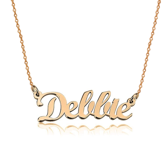 925 Sterling Silver Custom Dellie Name Necklace Nameplate Necklace - onlyone