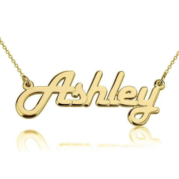 925 argent sterling personnalisé Ashley nom collier plaque signalétique collier