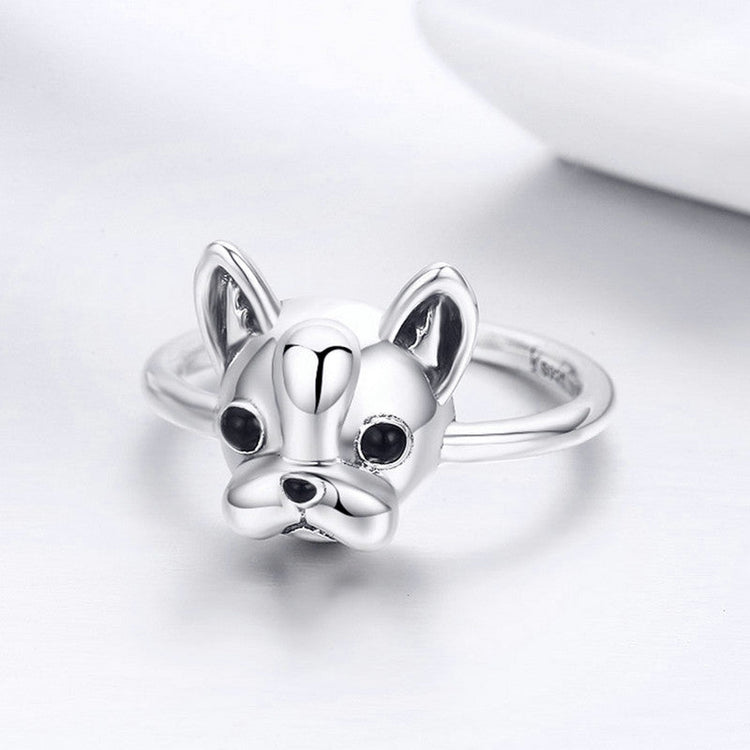 925 Sterling Silver French Bulldog Dog Ring - onlyone