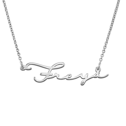 925 Sterling Silver Personalized Signature Style Name Necklace, Gift for Mom