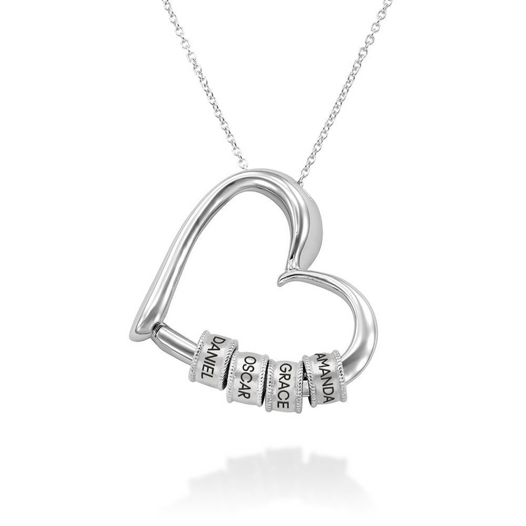 925 Sterling Silber Charming Hart Anhänger Halskette Nam plattierte Halskette, Geschenk für Mama