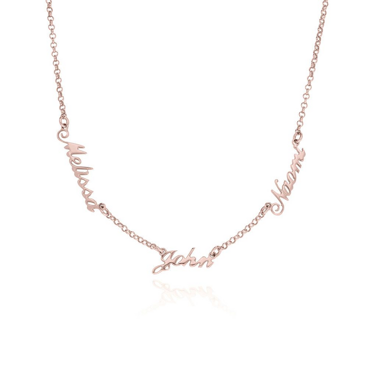 925 Sterling Silver Multiple Name Necklace Nameplated Personalized Necklace