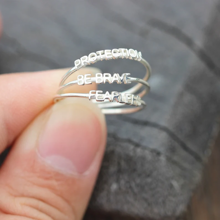925 Sterling Silver Personalized Tiny Name Ring Nameplate Ring