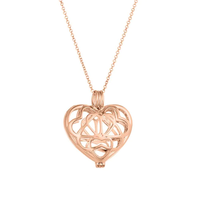 925 Sterling Silver Interlocking Hearts Birthstone Rose Gold Locket