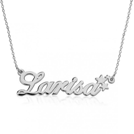 925 Sterling Silver Custom Larisa Name Necklace Nameplate Necklace - onlyone