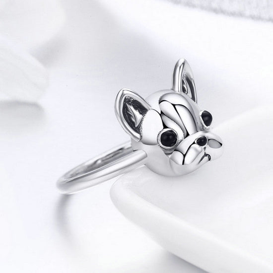 925 Sterling Silver French Bulldog Dog Ring - onlyone