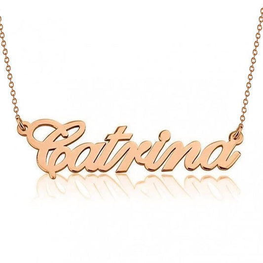 925 Sterling Silver Custom Catrina Name Necklace Nameplate Necklace - onlyone