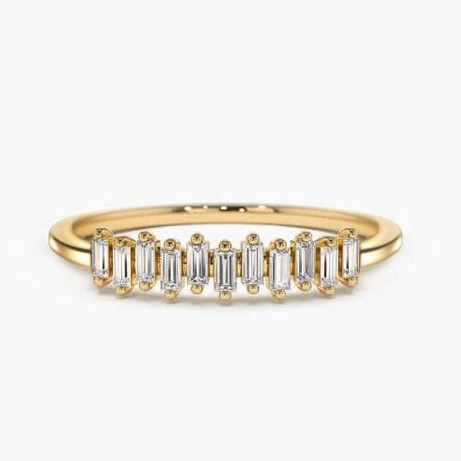 14k Gold Stackable Swarovski Crystal Women's Wedding Ring Fine Jewelry - onlyone