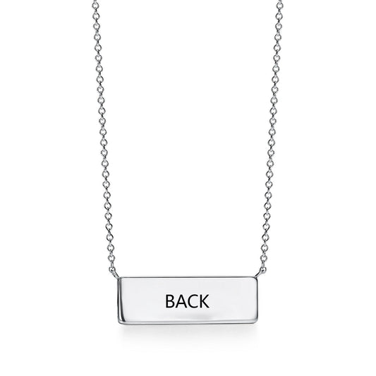 925 Sterling Silver Classic Bar Necklace With Zirconia - onlyone