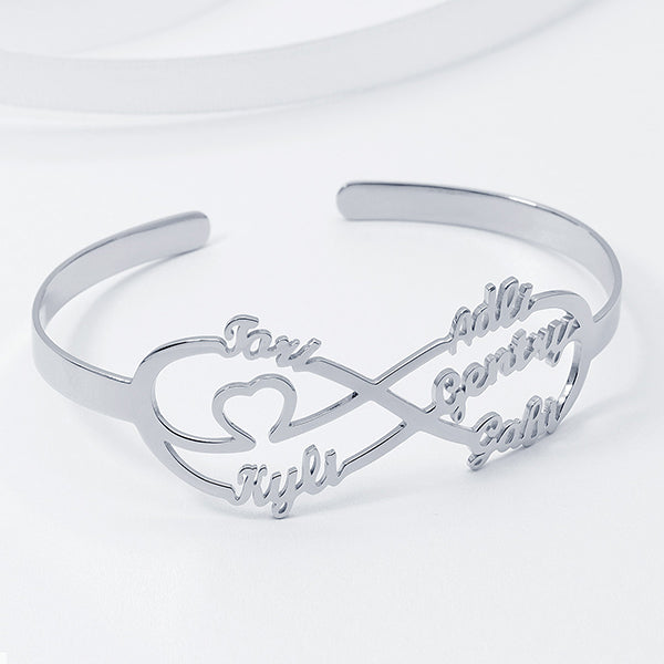 925 Sterling Silver Infinity Name Cuff