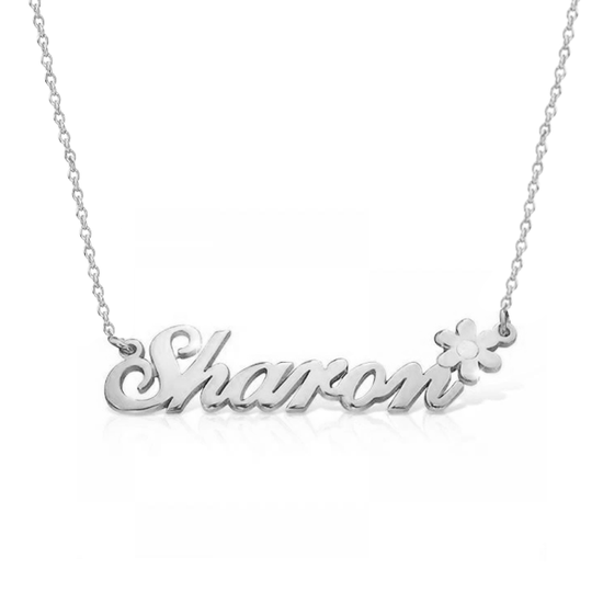 925 Sterling Silver Custom Sharon Name Necklace Nameplate Necklace - onlyone