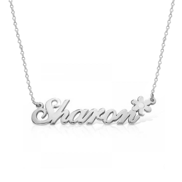 925 Sterling Silver Custom Sharon Name Necklace Nameplate Necklace - onlyone