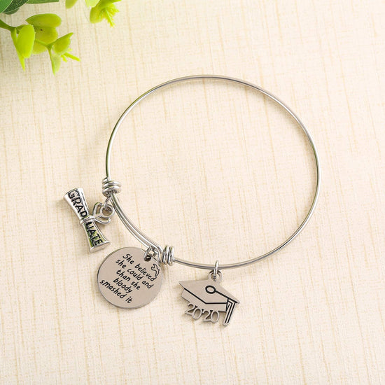 Graduation Cap 2020 Bangle Gifts Expandable Bangle Adjustable Bracelet Graduation Inspirationla Gift - onlyone