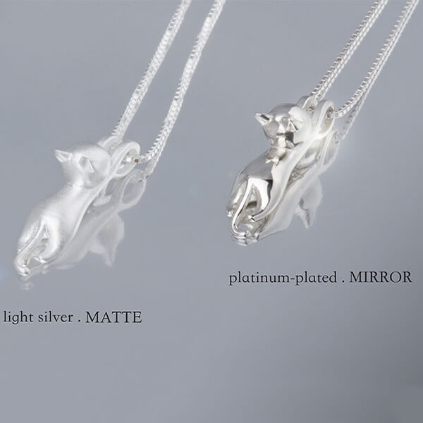 925 Sterling Silver Flying Cat Necklace Pendant - onlyone