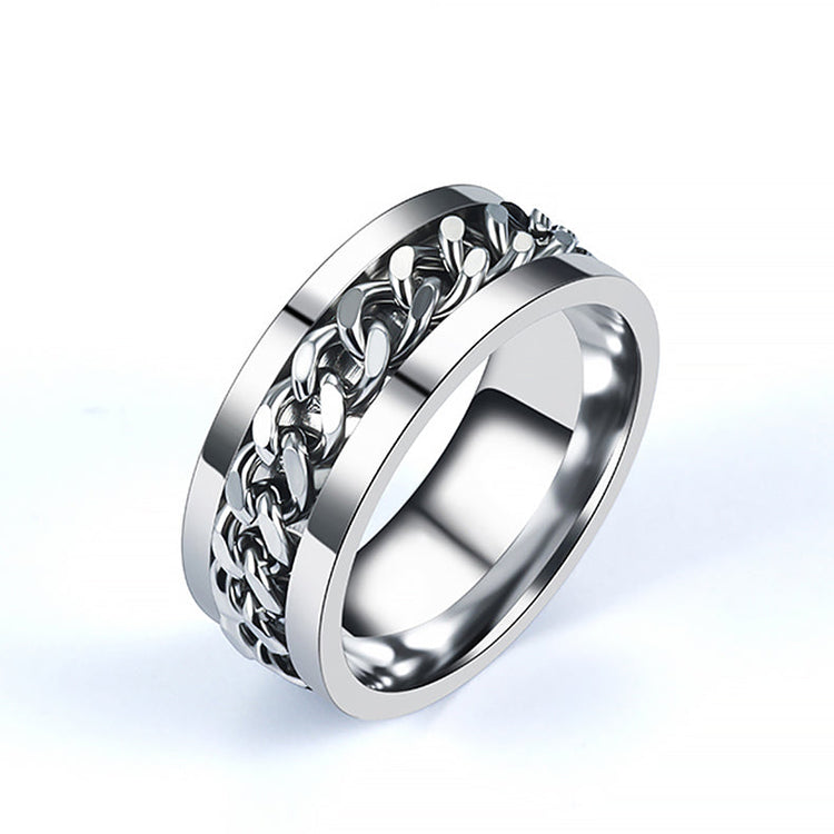 Stainless Steel Center Chain Spinner Ring - onlyone