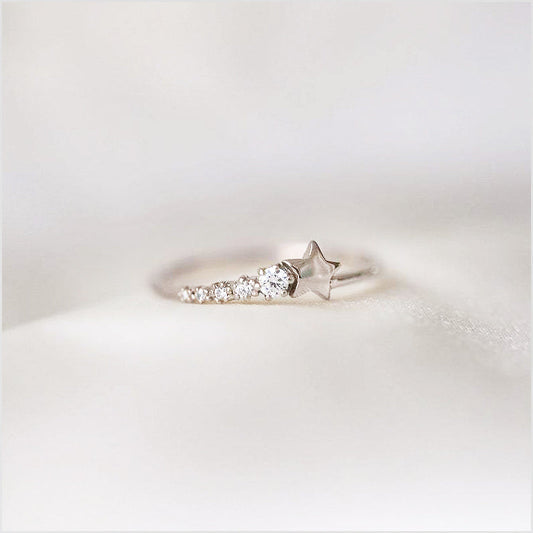 925 Sterling Silver Shooting Star Ring, Tiny Star Ring, Statement Ring, Stackable Ring - onlyone