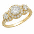 1.80ct Engagement Ring Simulated Round Cut Halo 14k Yellow Gold - onlyone