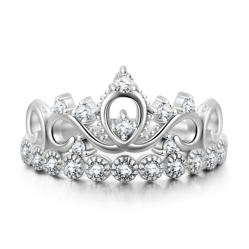 925 Sterling Silver Zirconia Crown Ring - onlyone