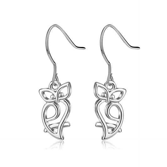 Boucles d'oreilles mignonnes de hibou d'Halloween en argent sterling 925, bijoux d'Halloween