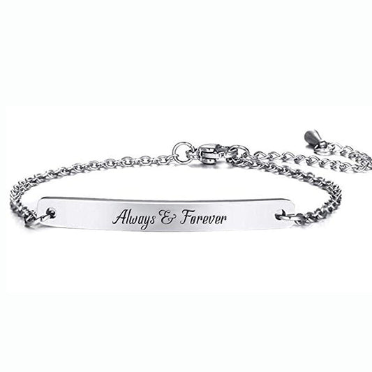 925 Sterling Silver Name Bar Anklet