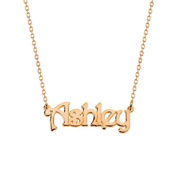 925 Sterling Silver "Ashley" Style Custom Name Necklace Nameplate Necklace