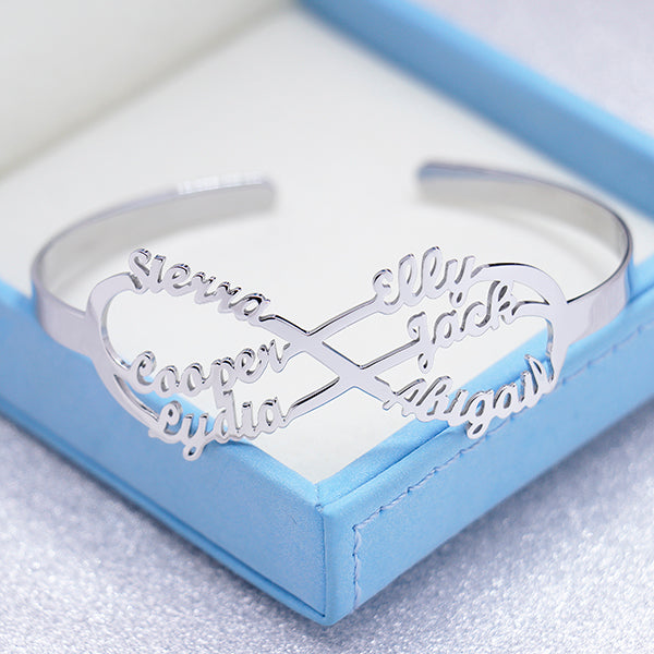 925 Sterling Silver Infinity Name Cuff