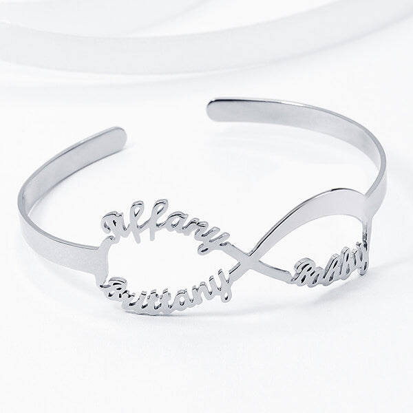 925 Sterling Silver Infinity Name Cuff