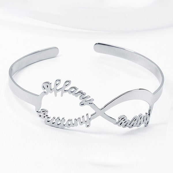 925 Sterling Silver Infinity Name Cuff