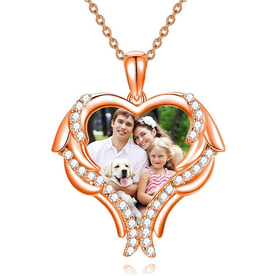 925 Sterling Silver Personalized Photo Necklace Custom Colorful Photo With Text Necklace - onlyone